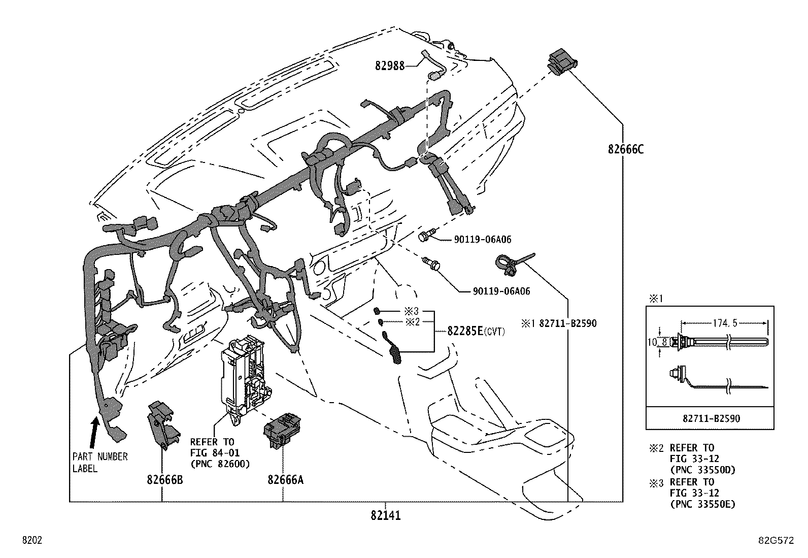 82153-BZ610 WIRE, REAR DOOR, RH product image
