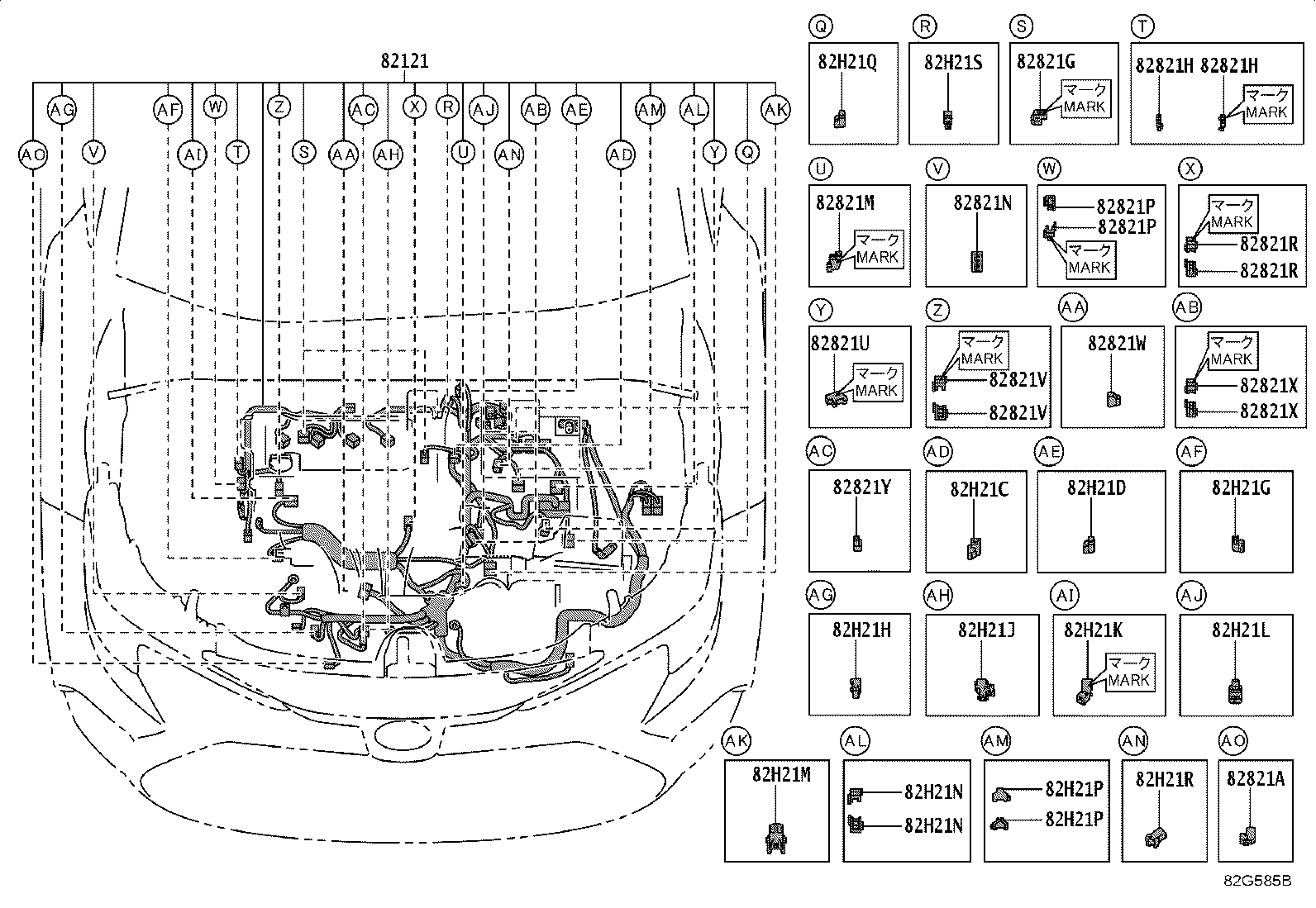 82192-02220 WIRE, FRONT SEAT, LH product image