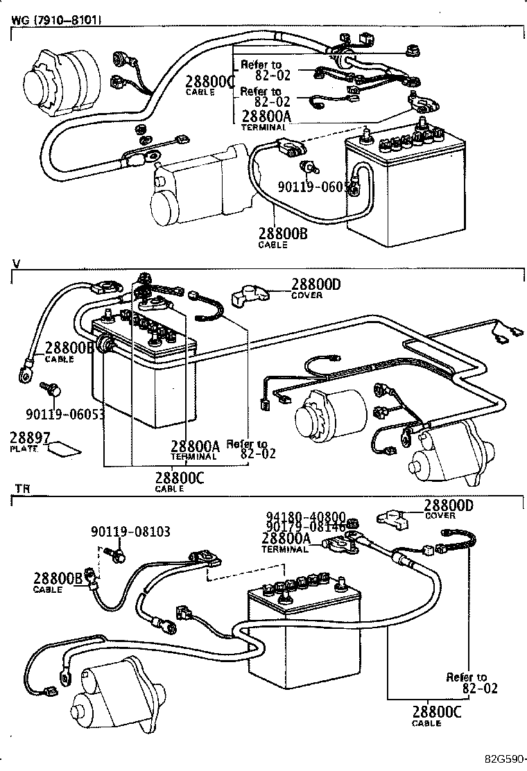 82046-95702 CABLE, BATTERY TO GROUND product image