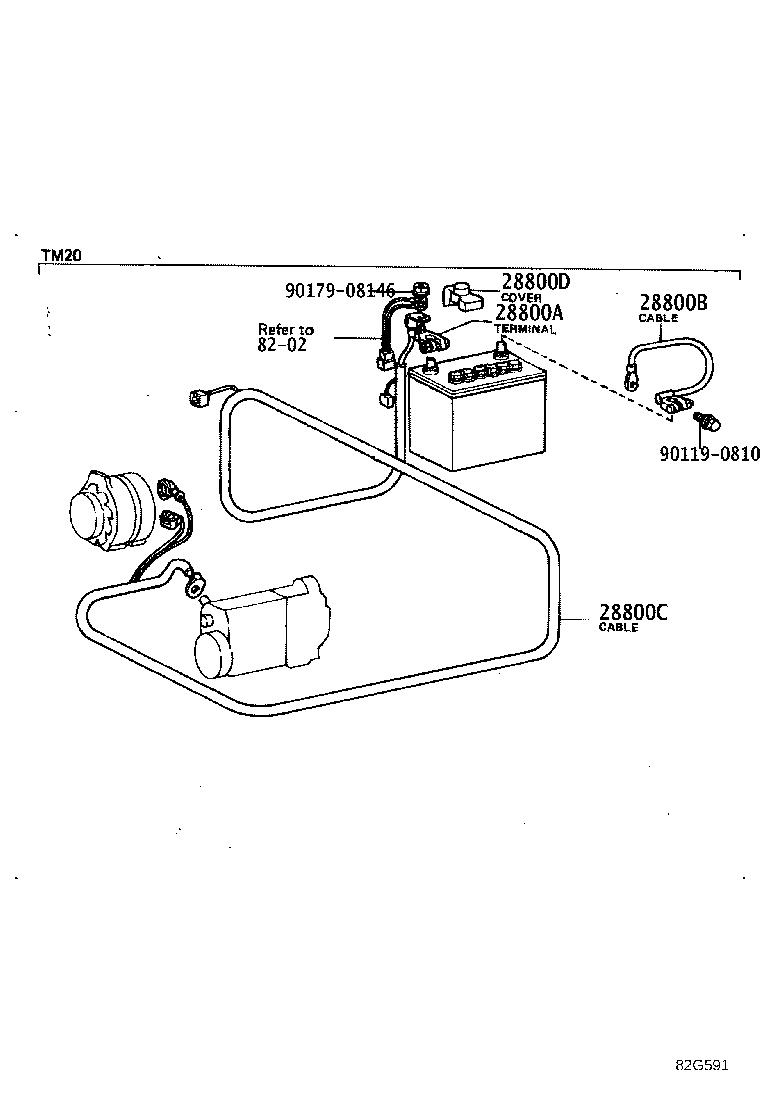 82046-95702 CABLE, BATTERY TO GROUND product image