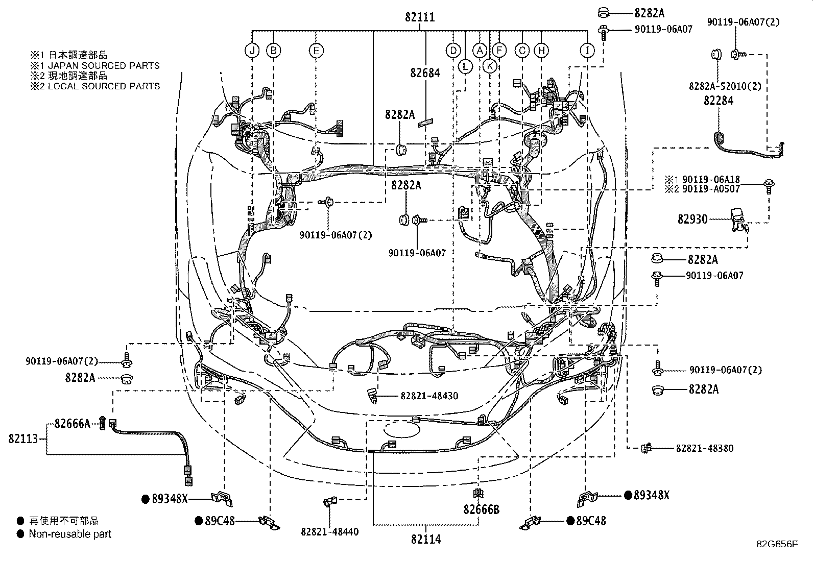 Toyota 82143-48360 WIRE, INSTRUMENT PANEL, NO.3