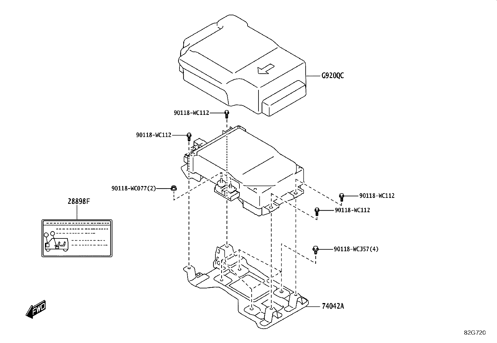 28898-WC002 LABEL, BATTERY INFORMATION product image