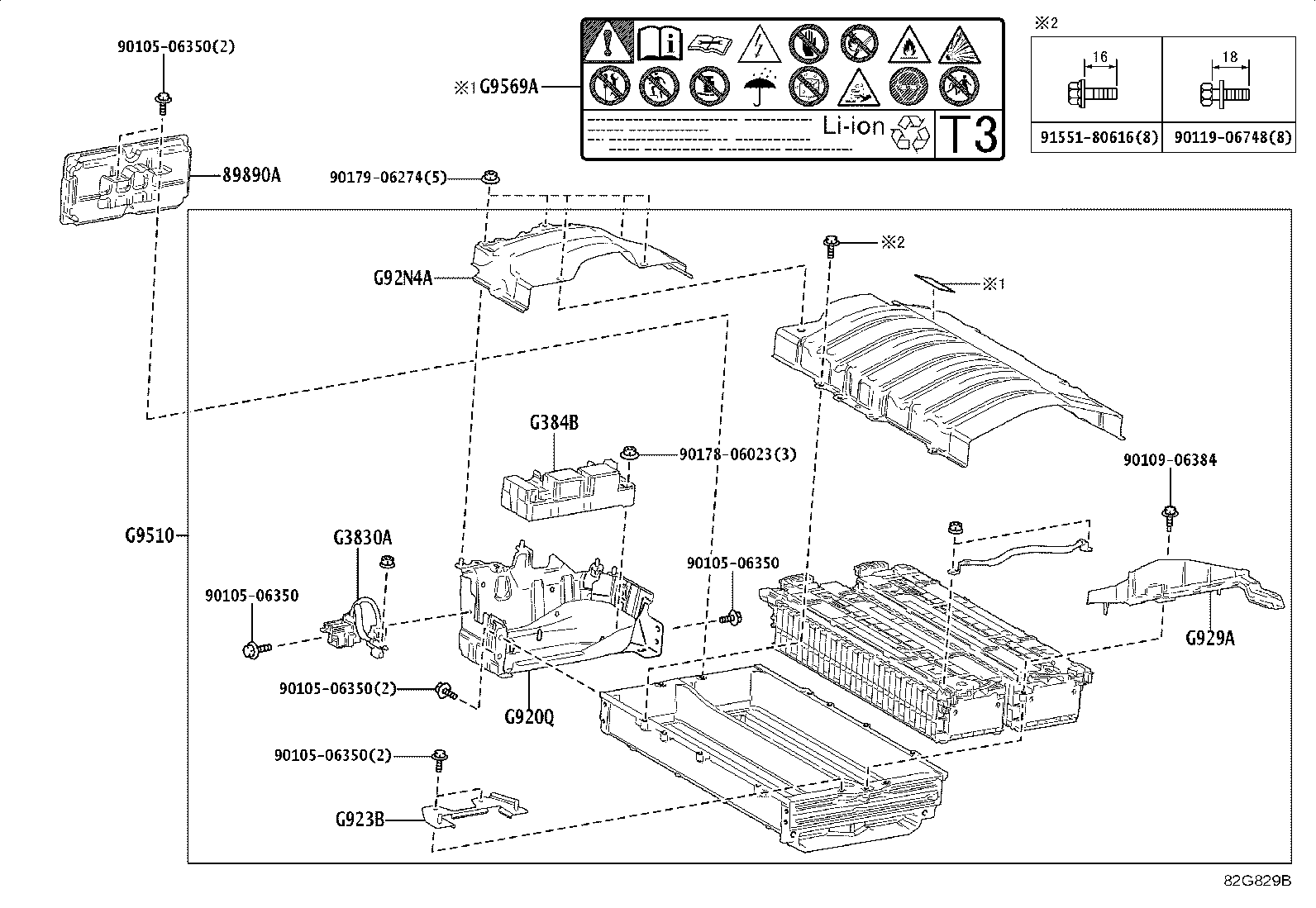 G920C-47020 BRACKET SUB-ASSY, HV BATTERY CARRIER, NO.2 product image
