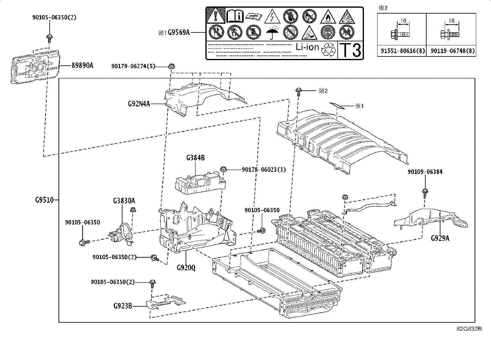 G920C-47020 BRACKET SUB-ASSY, HV BATTERY CARRIER, NO.2 product image