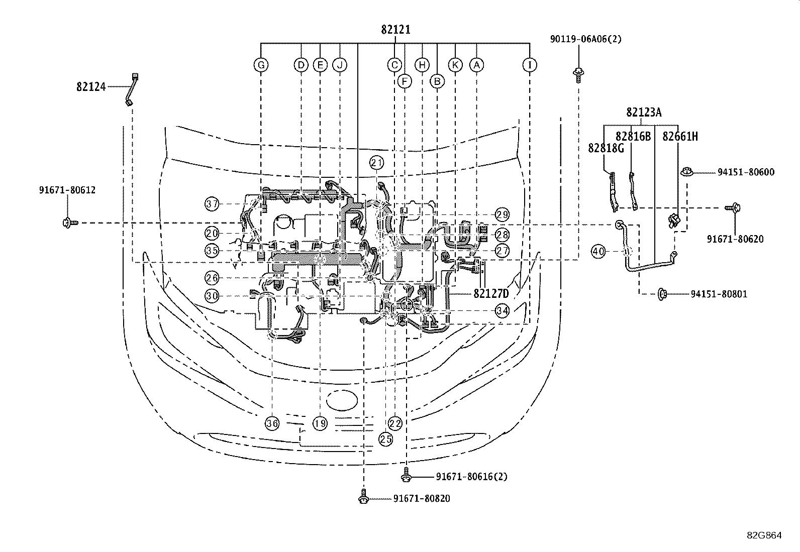 82142-47500 WIRE, INSTRUMENT PANEL, NO.2 product image