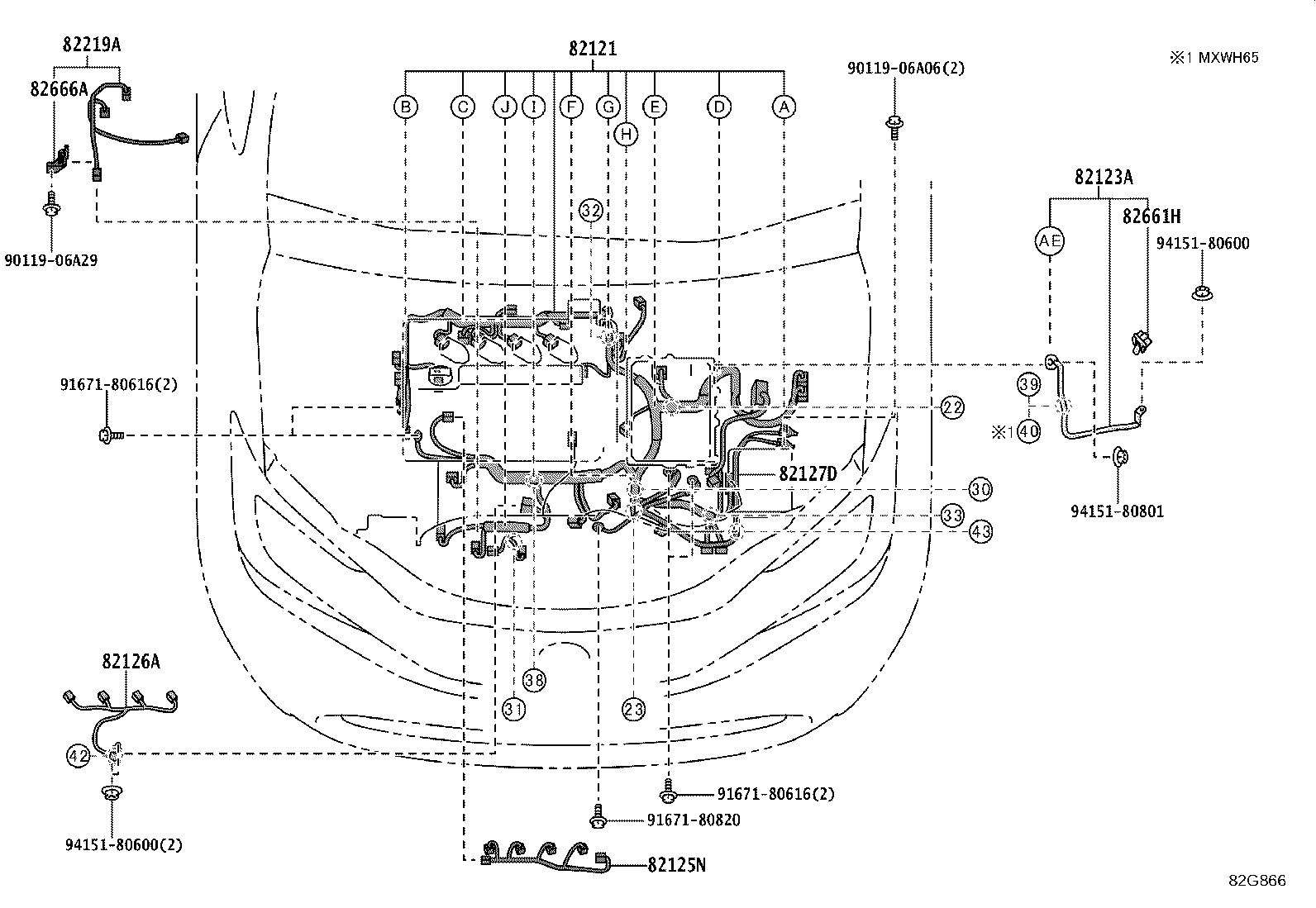 82142-47500 WIRE, INSTRUMENT PANEL, NO.2 product image