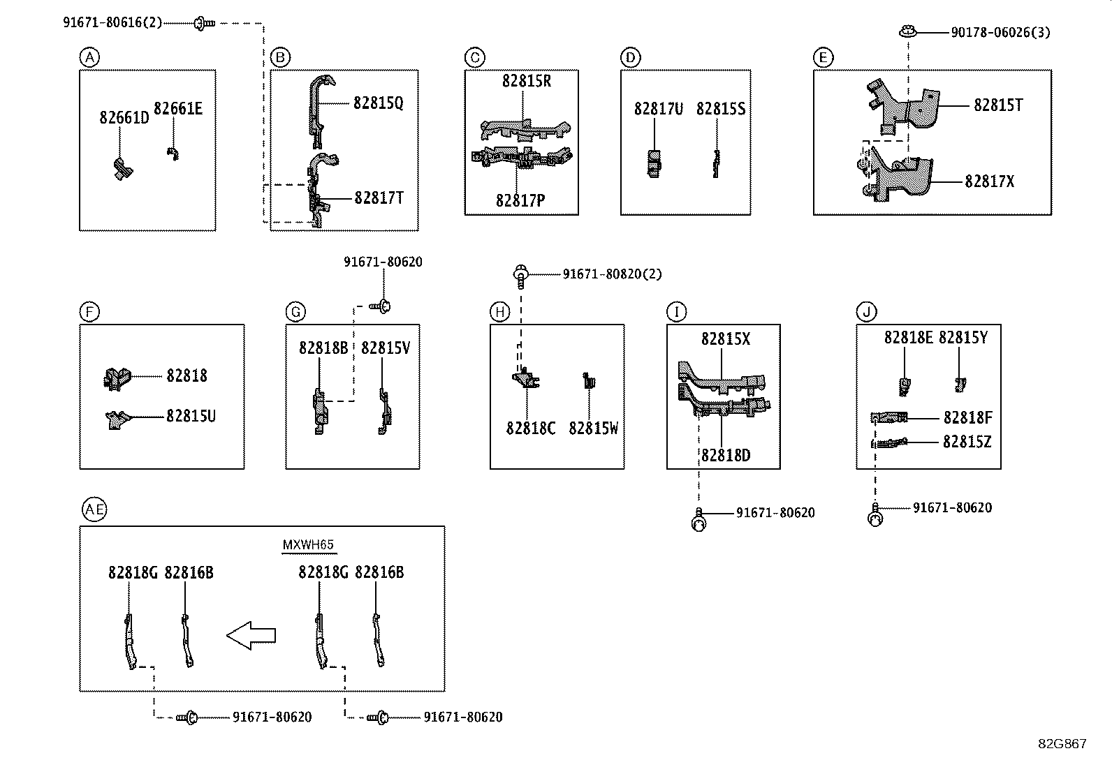 82142-47500 WIRE, INSTRUMENT PANEL, NO.2 product image