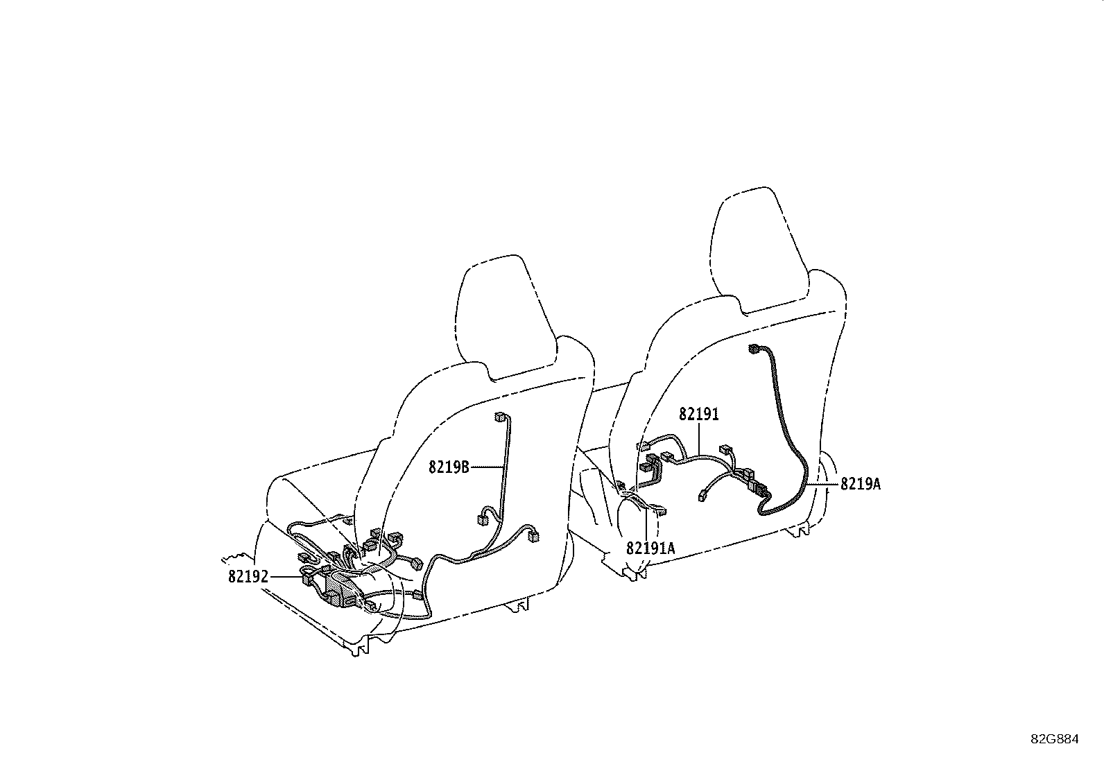 82191-47230 WIRE, FRONT SEAT, RH product image