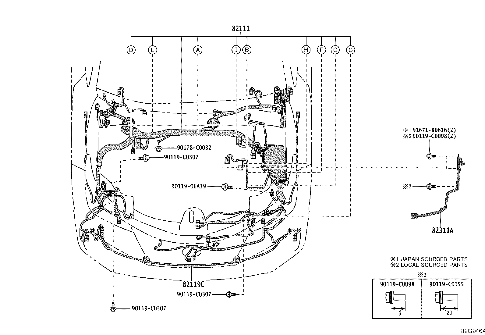 82191-02280 WIRE, FRONT SEAT, RH product image