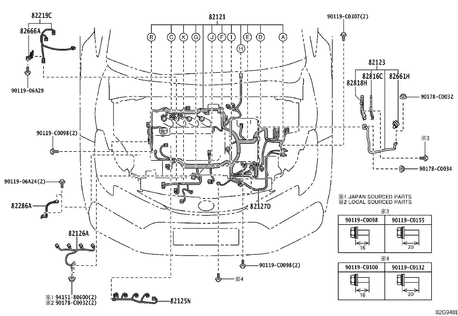 82191-02280 WIRE, FRONT SEAT, RH product image