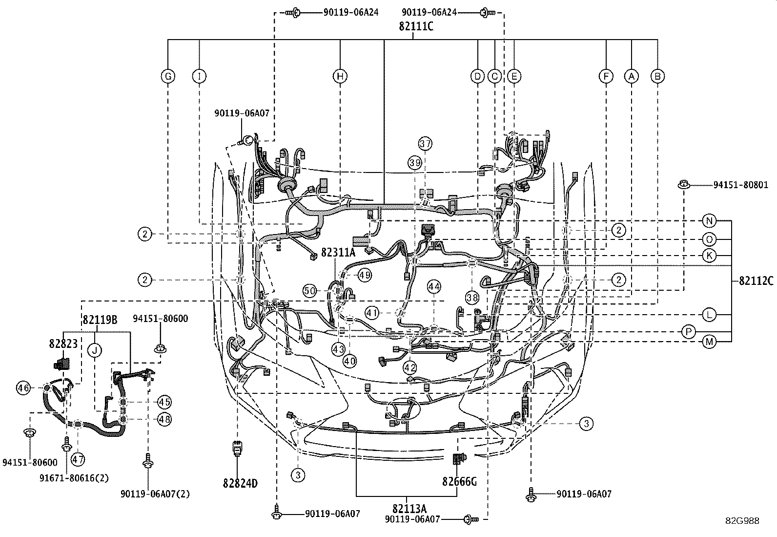 82111-76Z91 WIRE, MOTOR COMPARTMENT, MAIN product image