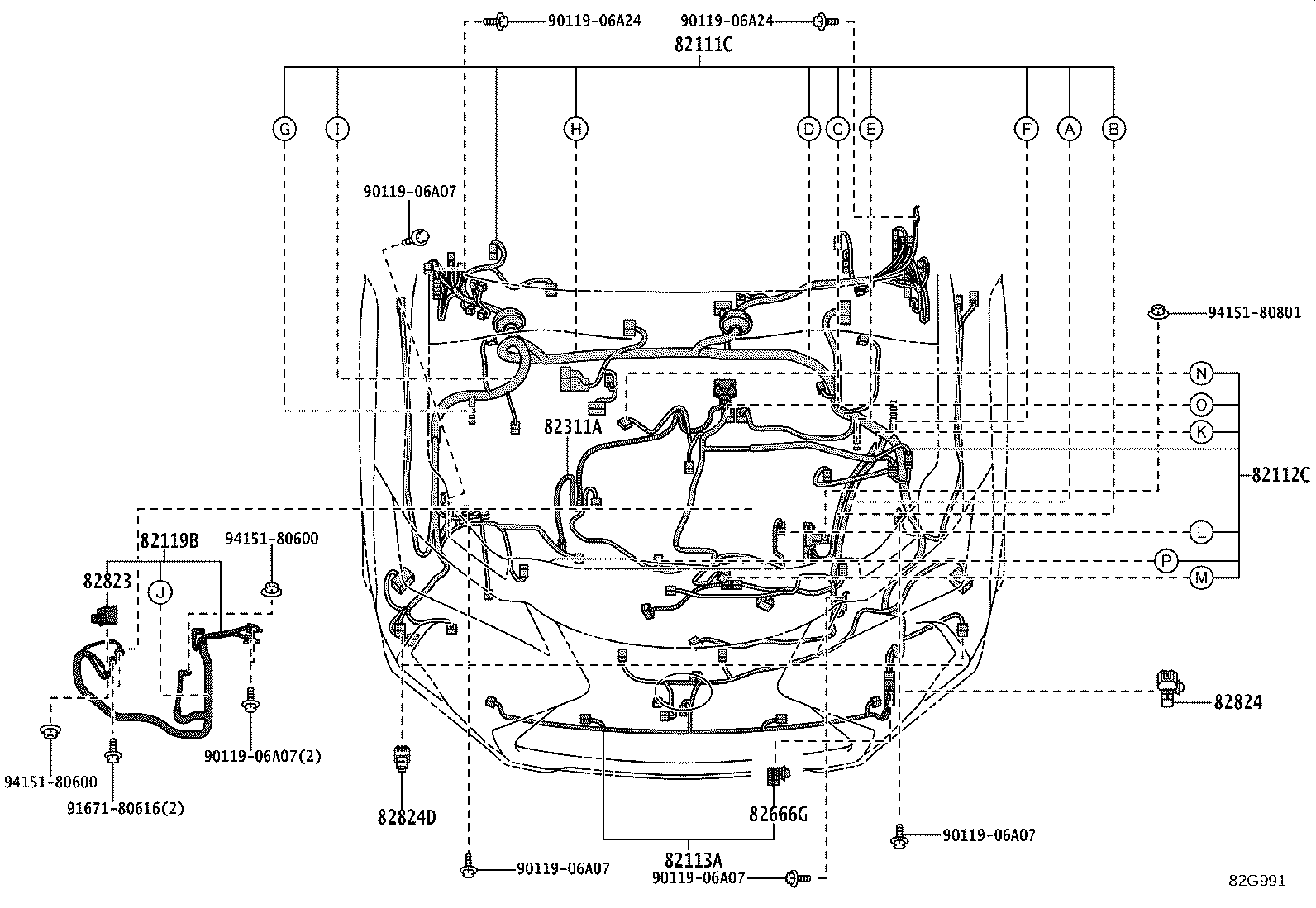 82111-76X60 WIRE, MOTOR COMPARTMENT, MAIN product image
