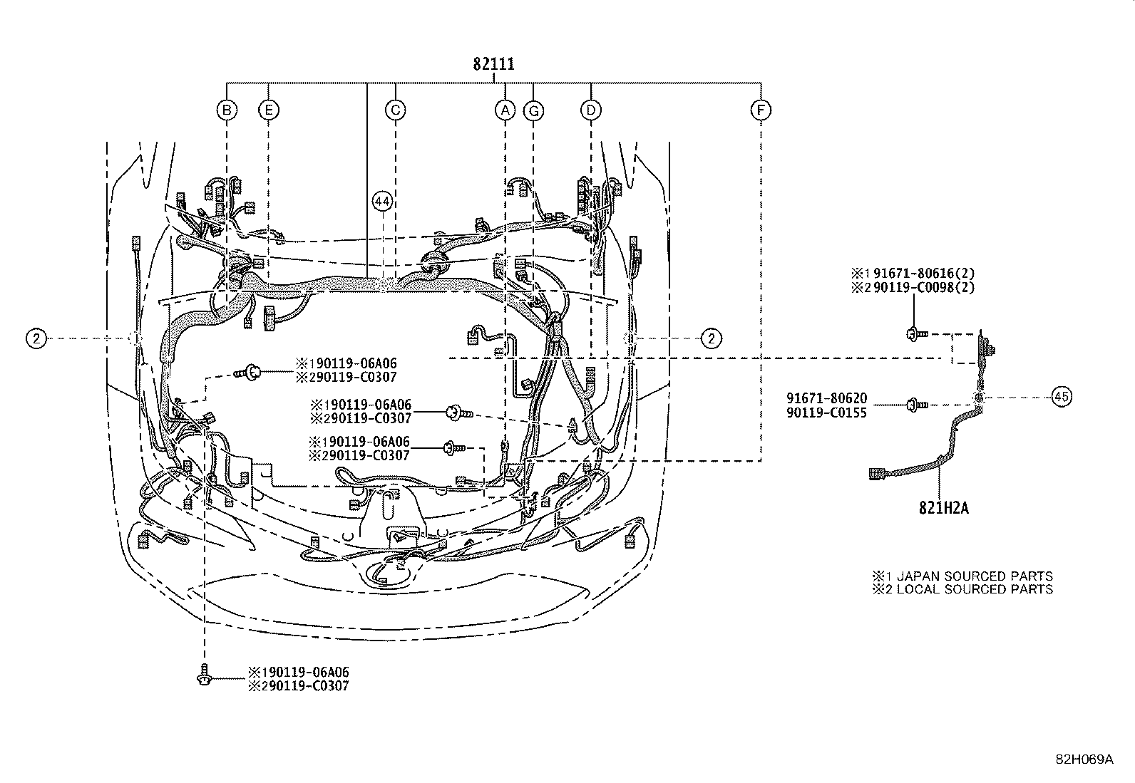 82140-02520 WIRE, INSTRUMENT PANEL, NO.2 product image