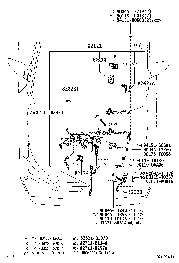 82142-BZ030 WIRE, INSTRUMENT PANEL, NO.2 product image