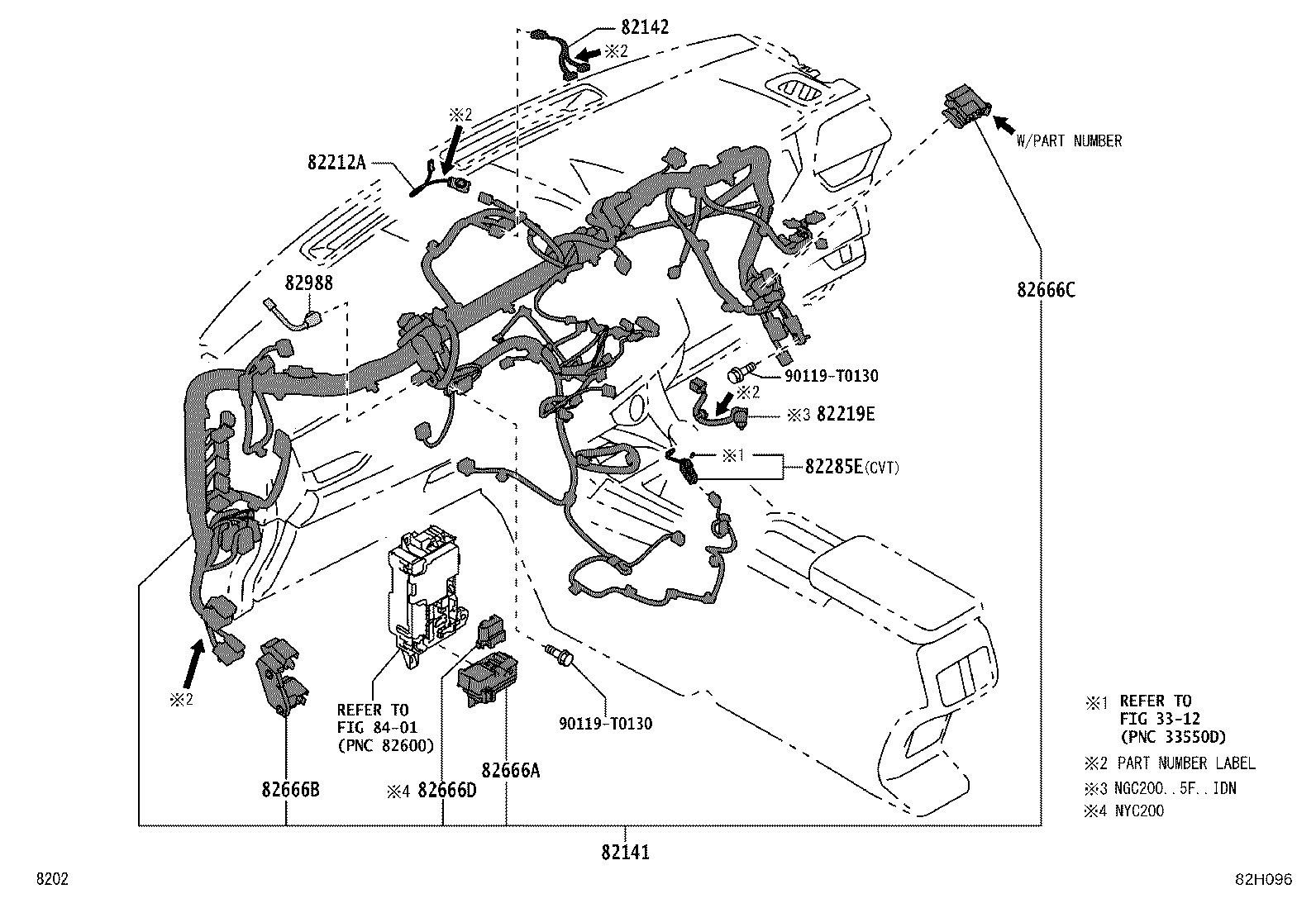 82142-BZ030 WIRE, INSTRUMENT PANEL, NO.2 product image