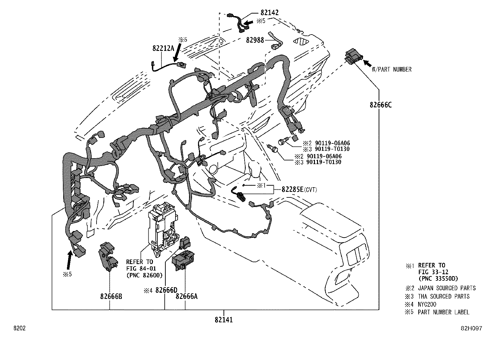 82142-BZ030 WIRE, INSTRUMENT PANEL, NO.2 product image