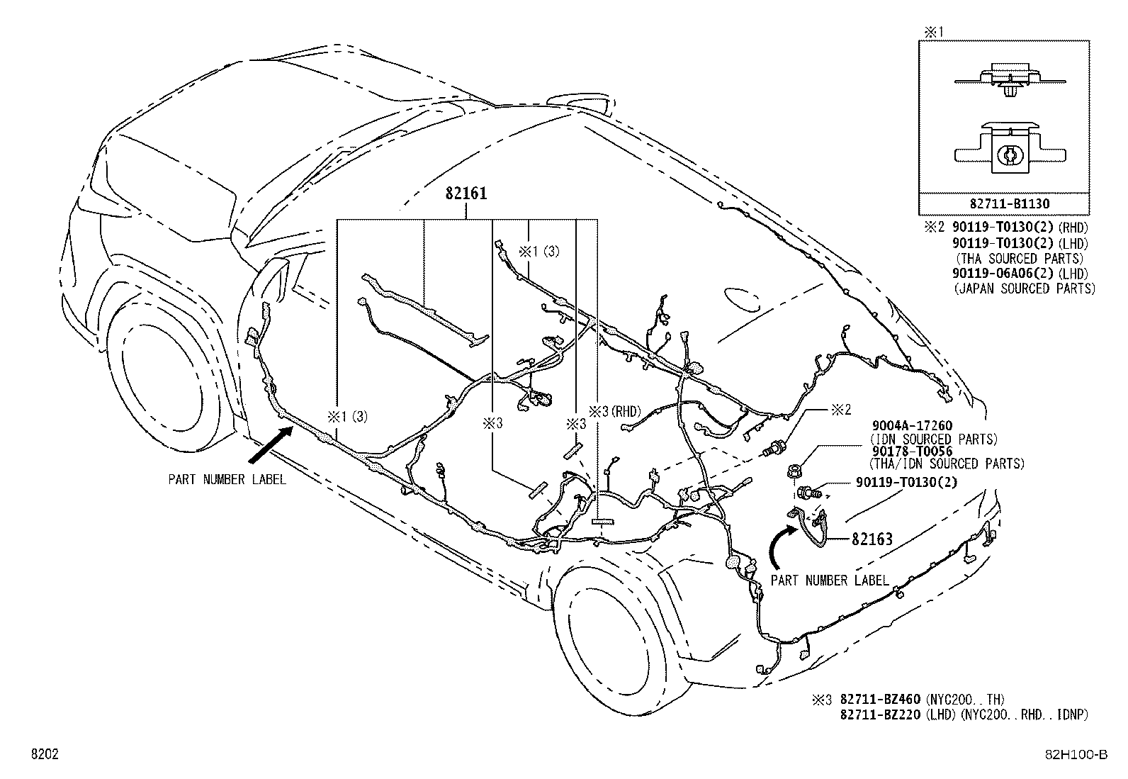 82142-BZ030 WIRE, INSTRUMENT PANEL, NO.2 product image