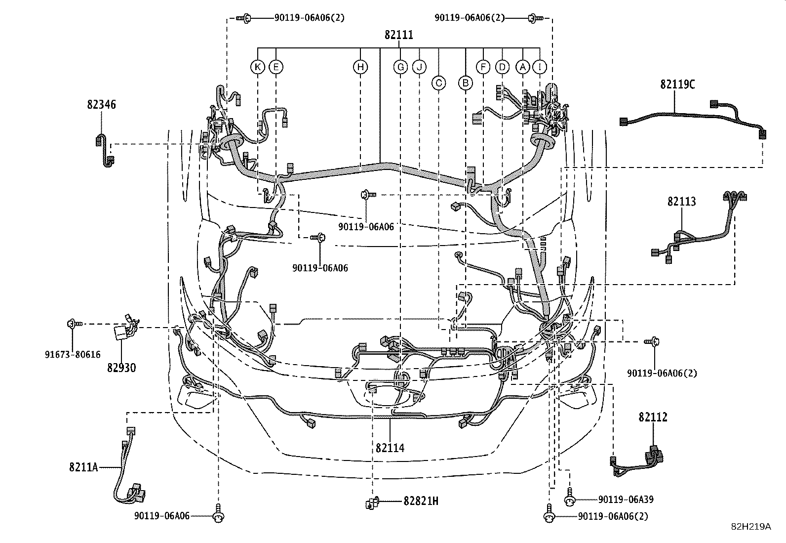 82142-V2090 WIRE, INSTRUMENT PANEL, NO.2 product image