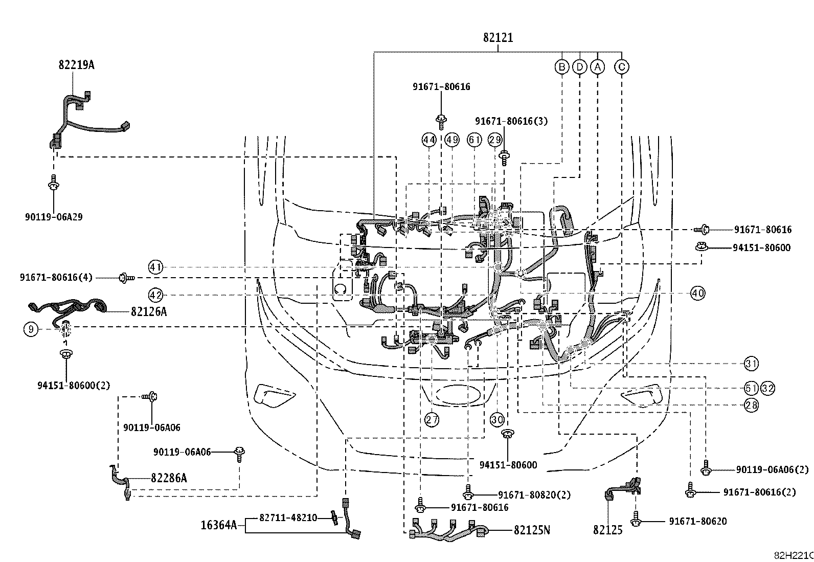 82142-V2090 WIRE, INSTRUMENT PANEL, NO.2 product image
