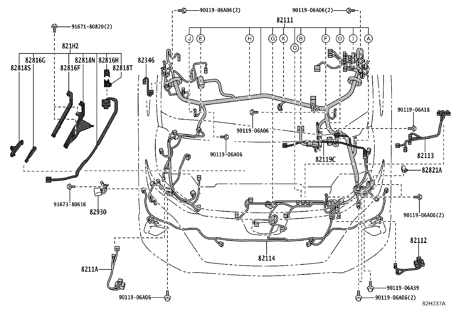 82817-V2140 PROTECTOR, WIRING HARNESS, NO.2 product image
