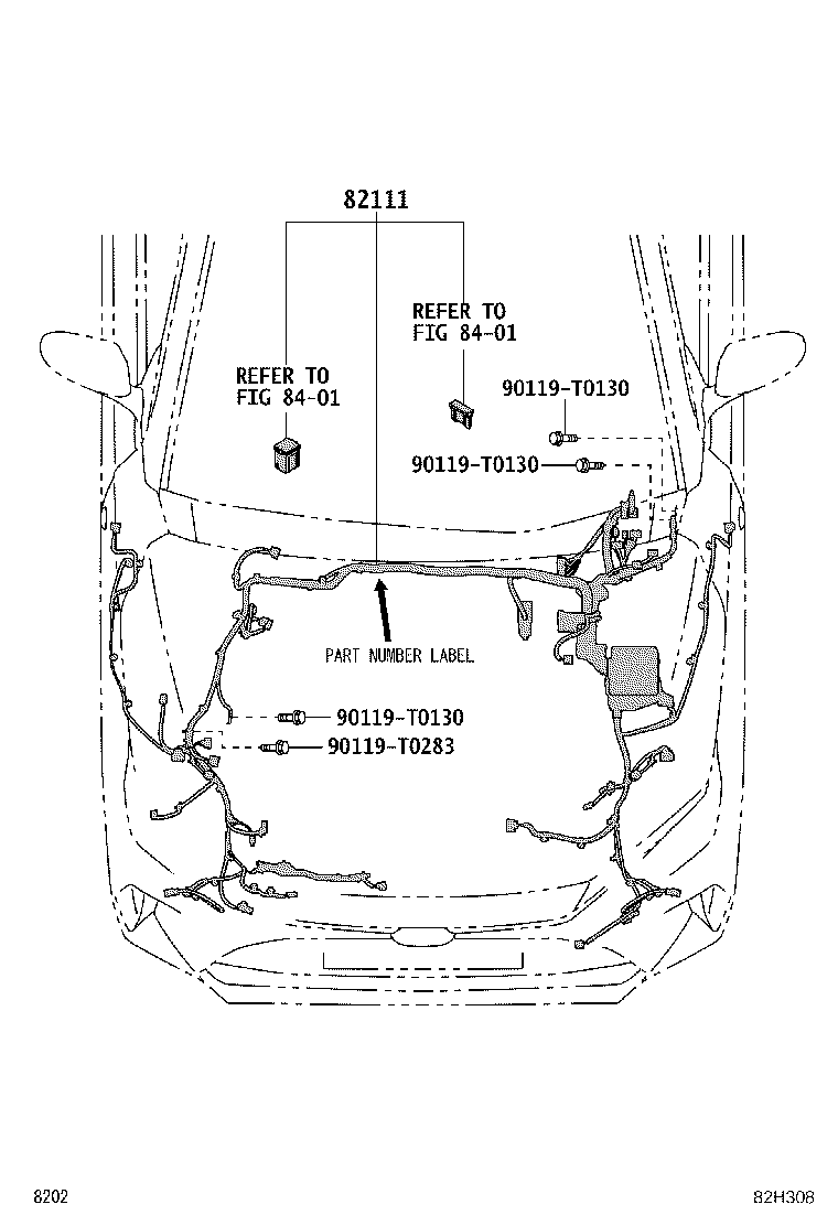 82124-BZ030 WIRE, ENGINE, NO.4 product image