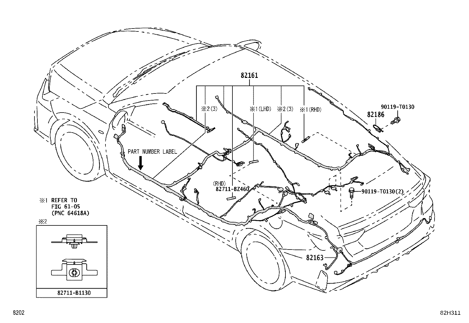 82124-BZ030 WIRE, ENGINE, NO.4 product image