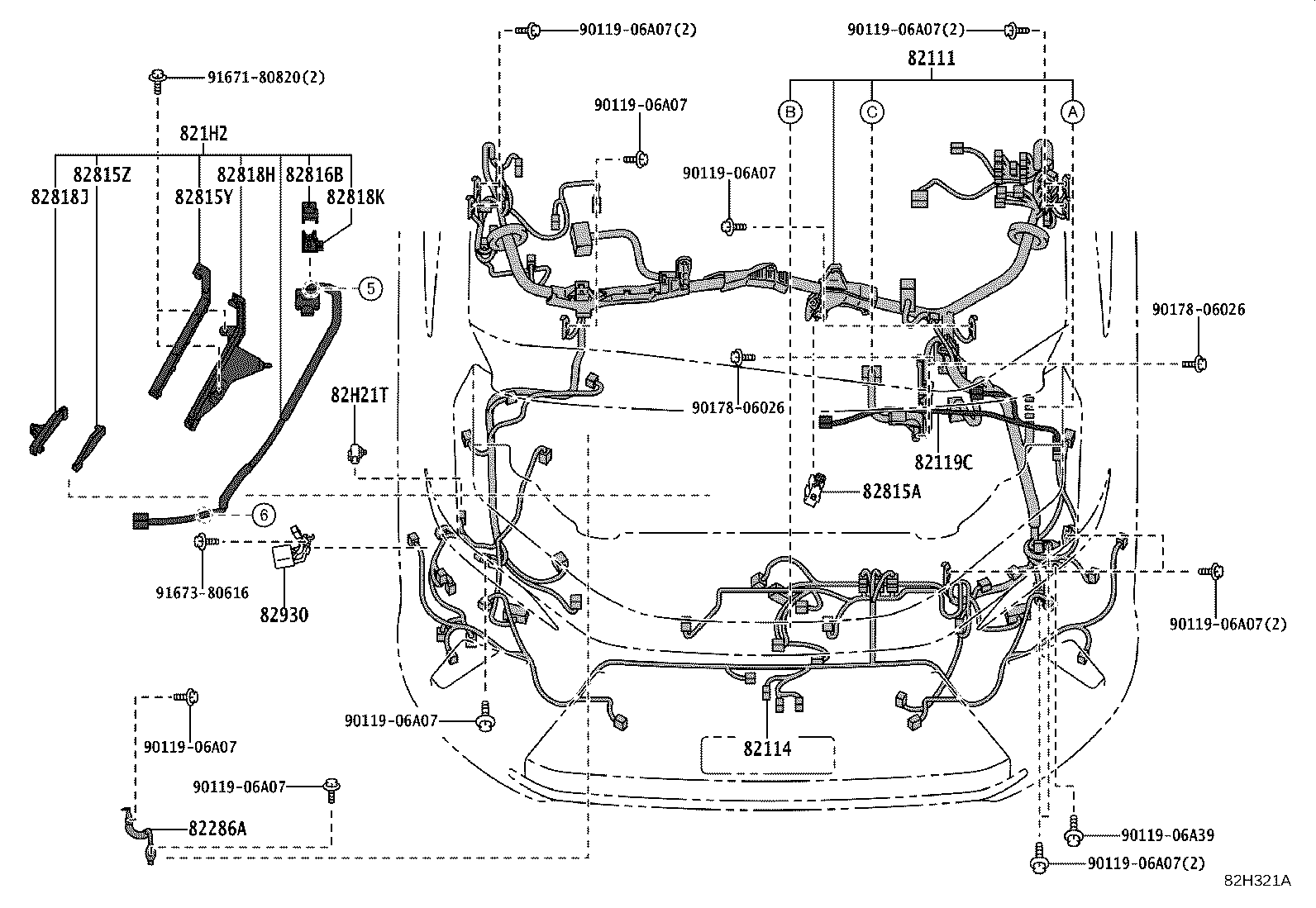 82817-V2B50 PROTECTOR, WIRING HARNESS, NO.1 product image