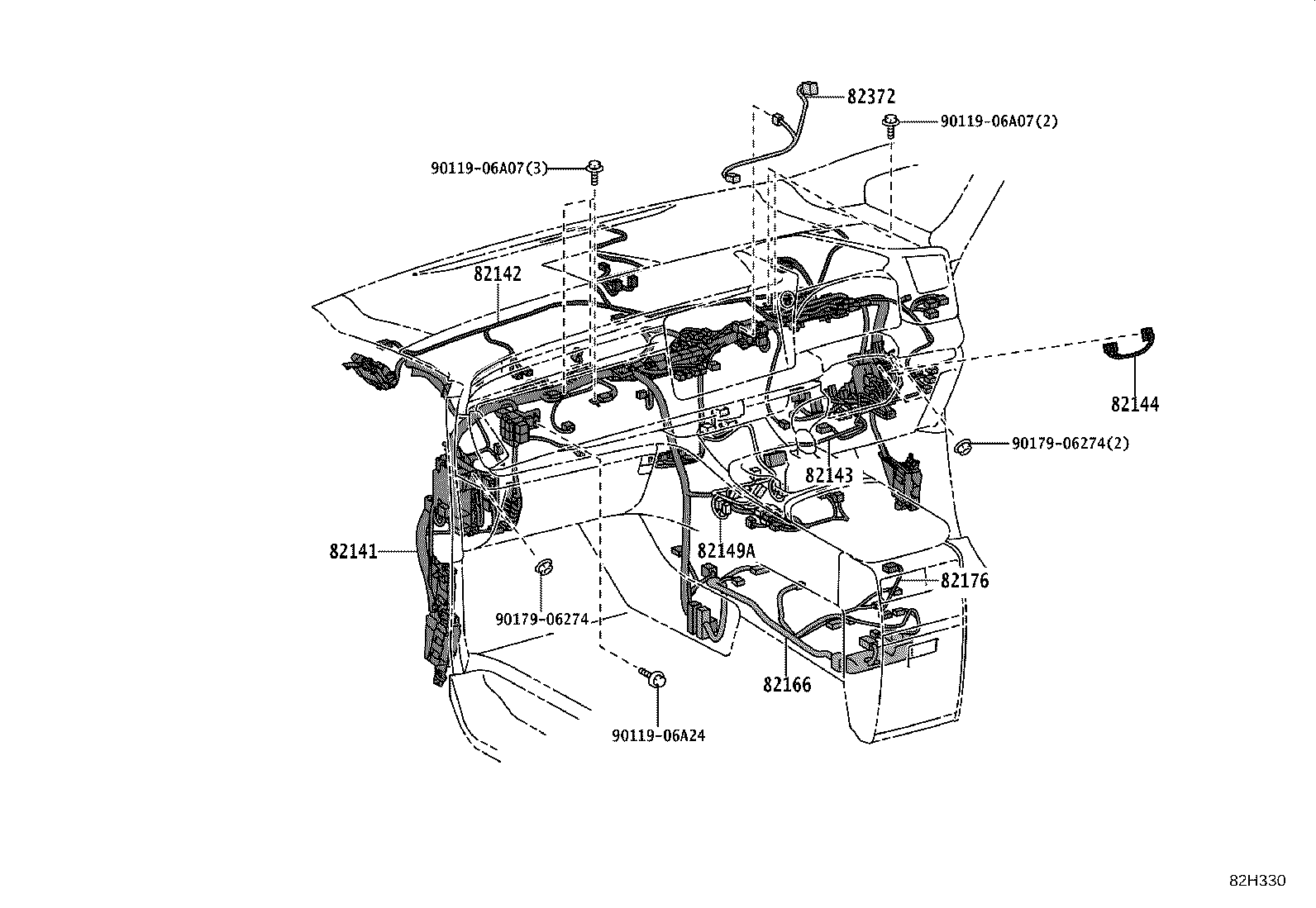 82142-V2180 WIRE, INSTRUMENT PANEL, NO.2 product image