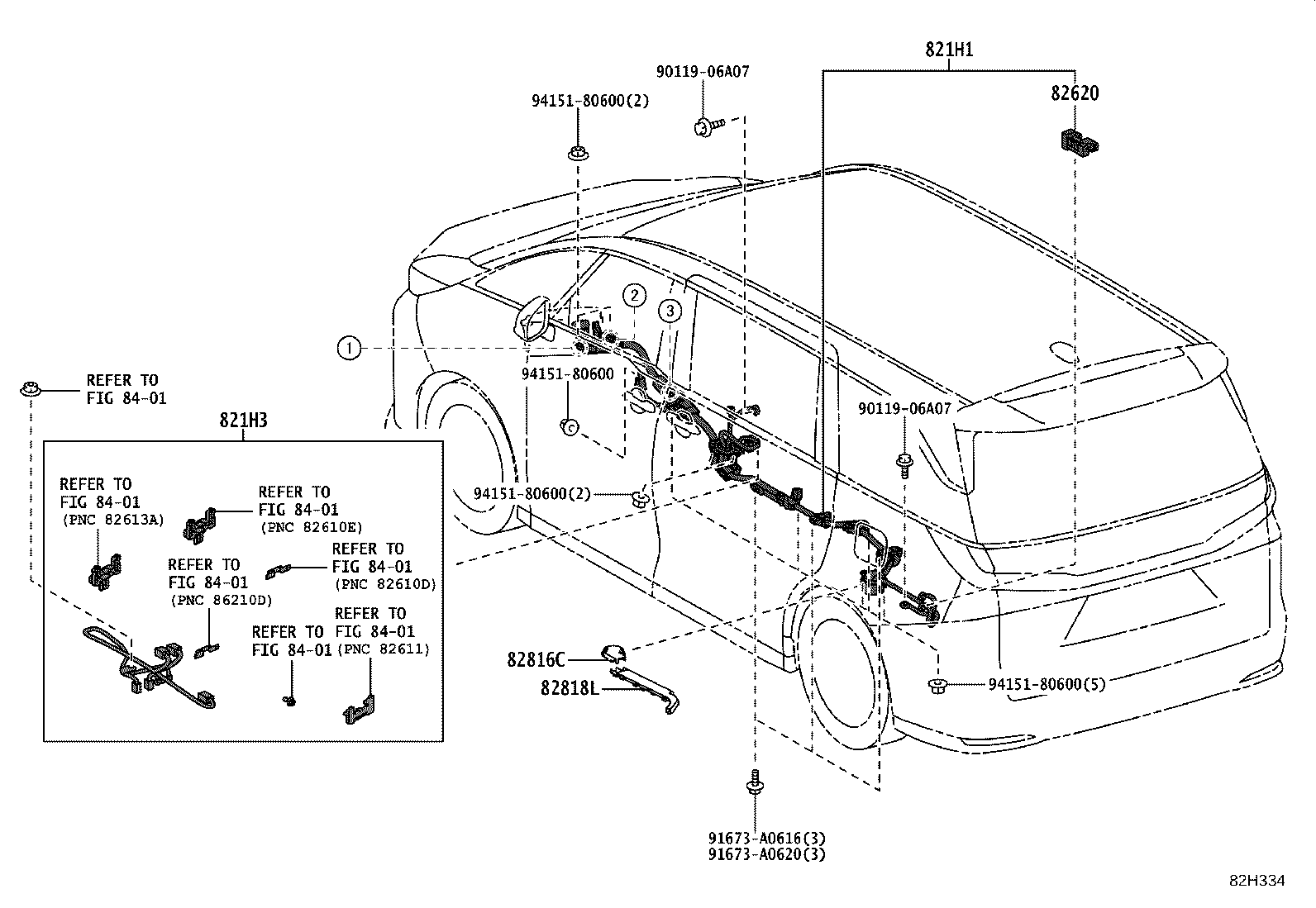 82142-V2180 WIRE, INSTRUMENT PANEL, NO.2 product image