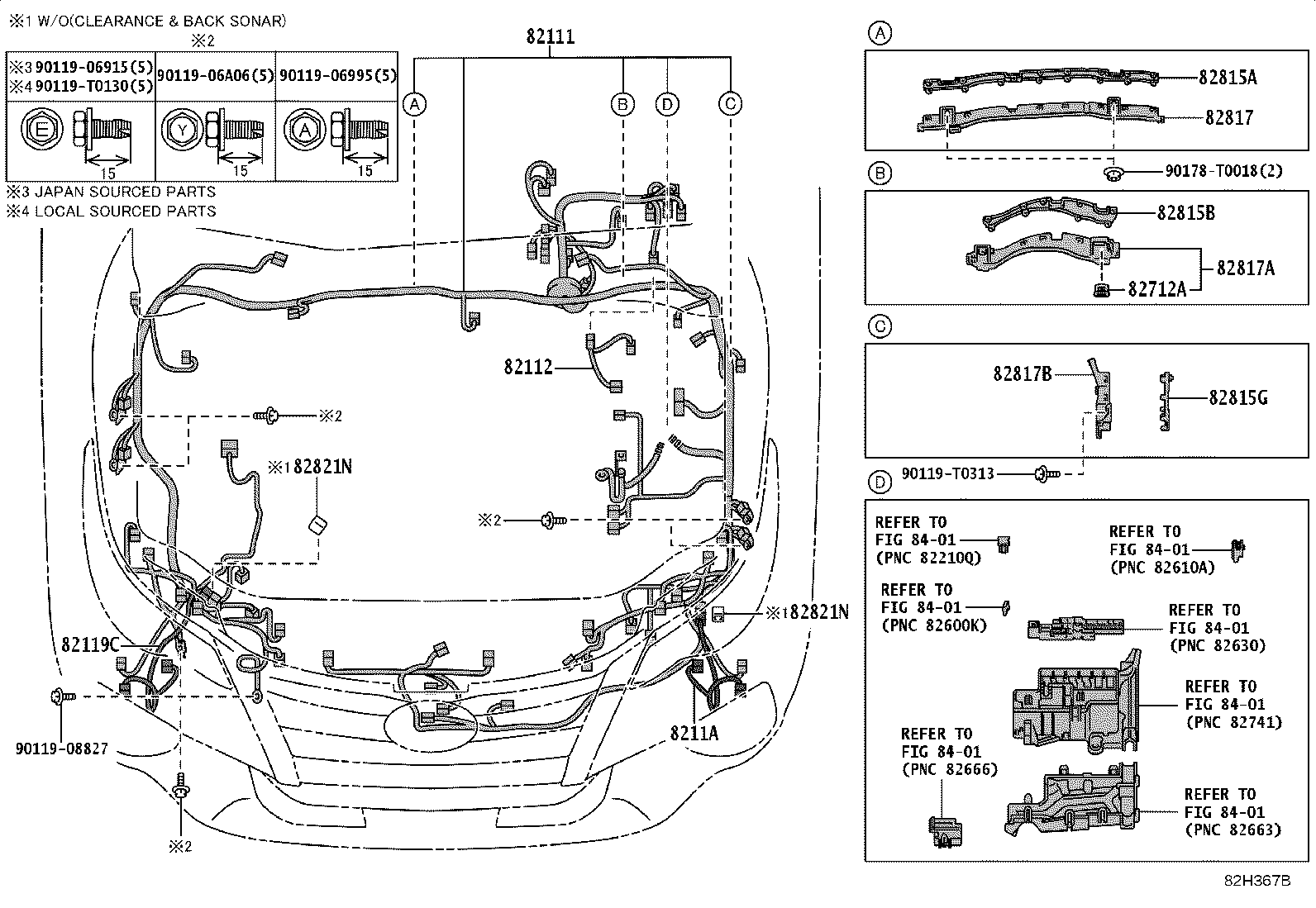 82154-KK830 WIRE, REAR DOOR, NO.2 product image
