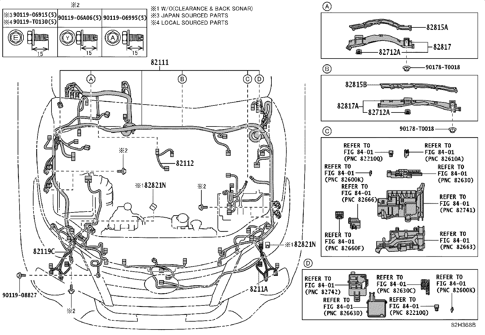 82154-KK830 WIRE, REAR DOOR, NO.2 product image