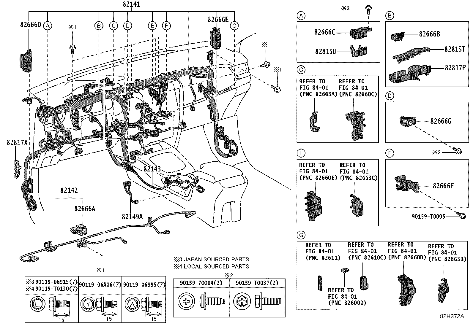 82154-KK830 WIRE, REAR DOOR, NO.2 product image