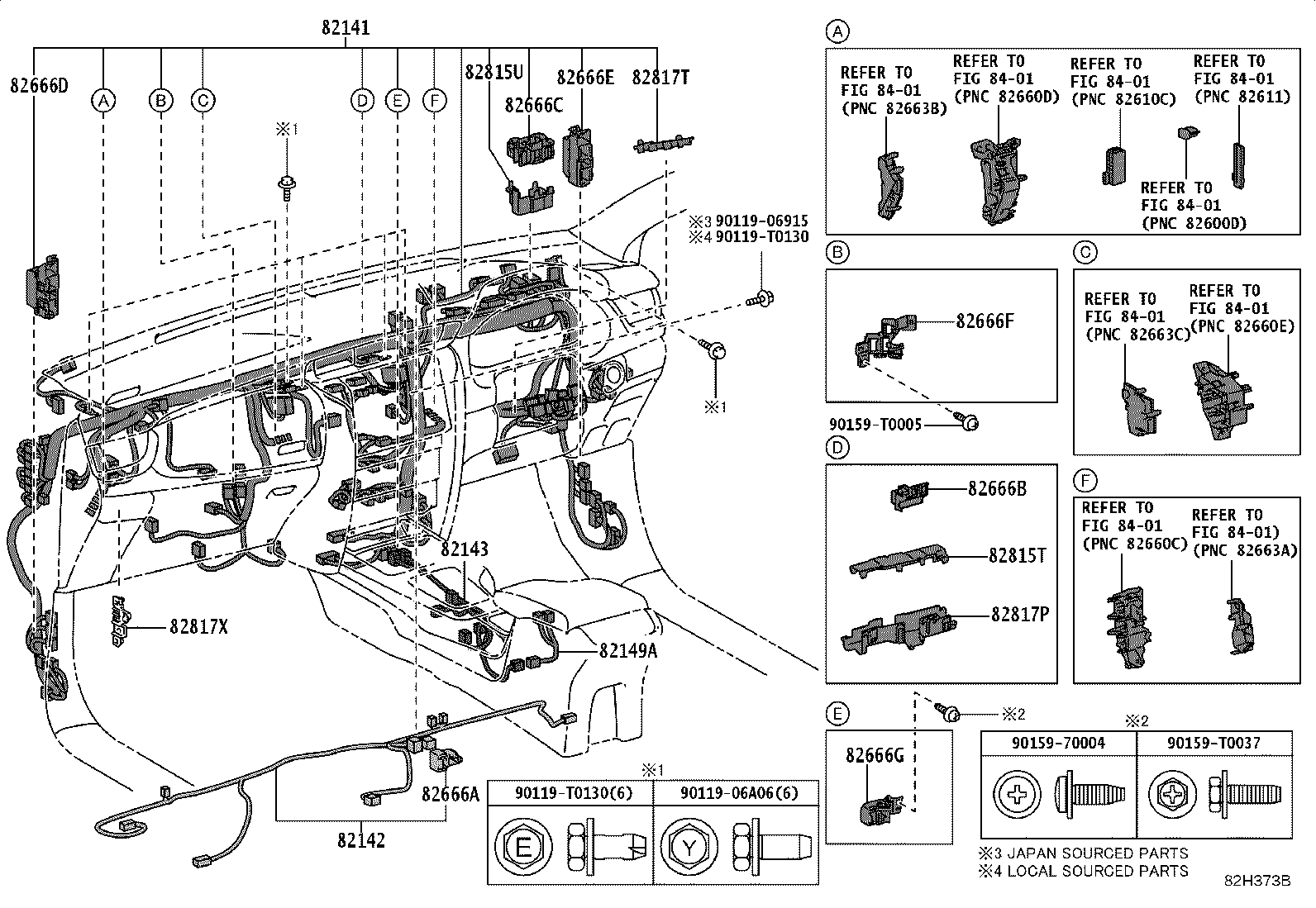 82154-KK830 WIRE, REAR DOOR, NO.2 product image