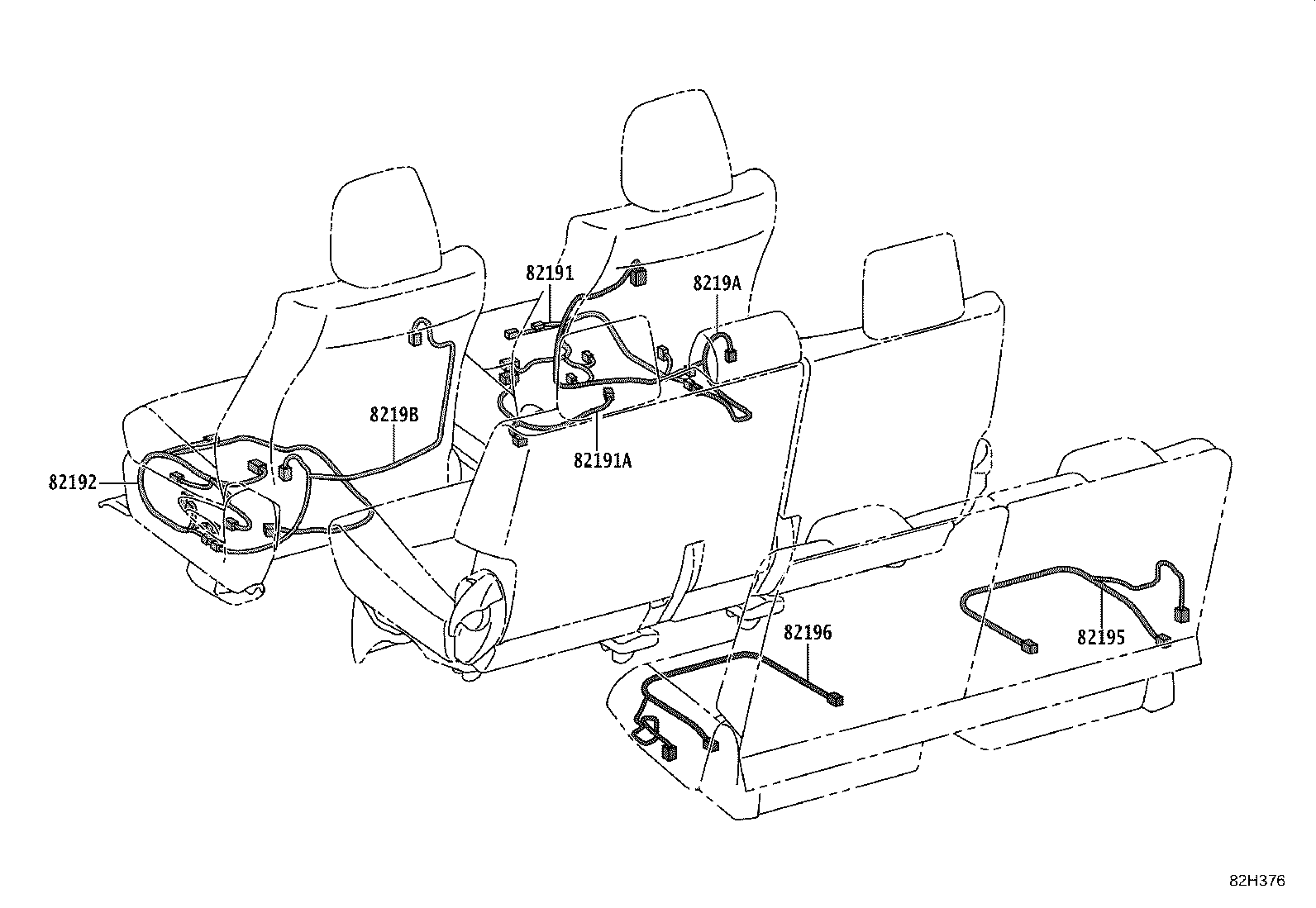 82154-KK830 WIRE, REAR DOOR, NO.2 product image