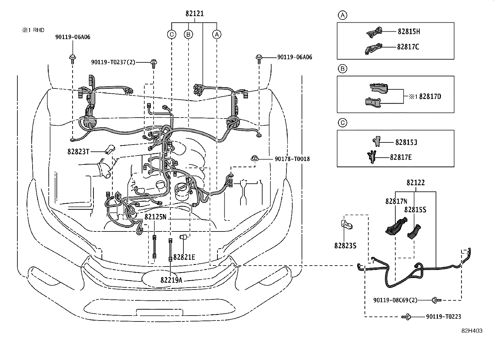 82153-KKB80 WIRE, REAR DOOR, NO.1 product image