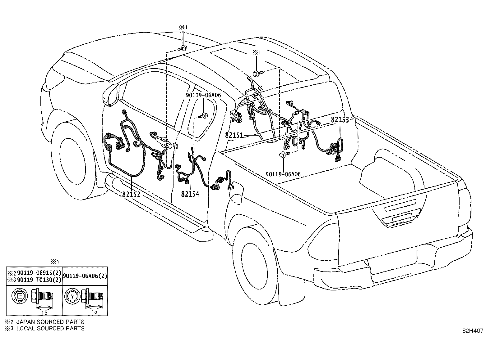 82153-KKB80 WIRE, REAR DOOR, NO.1 product image