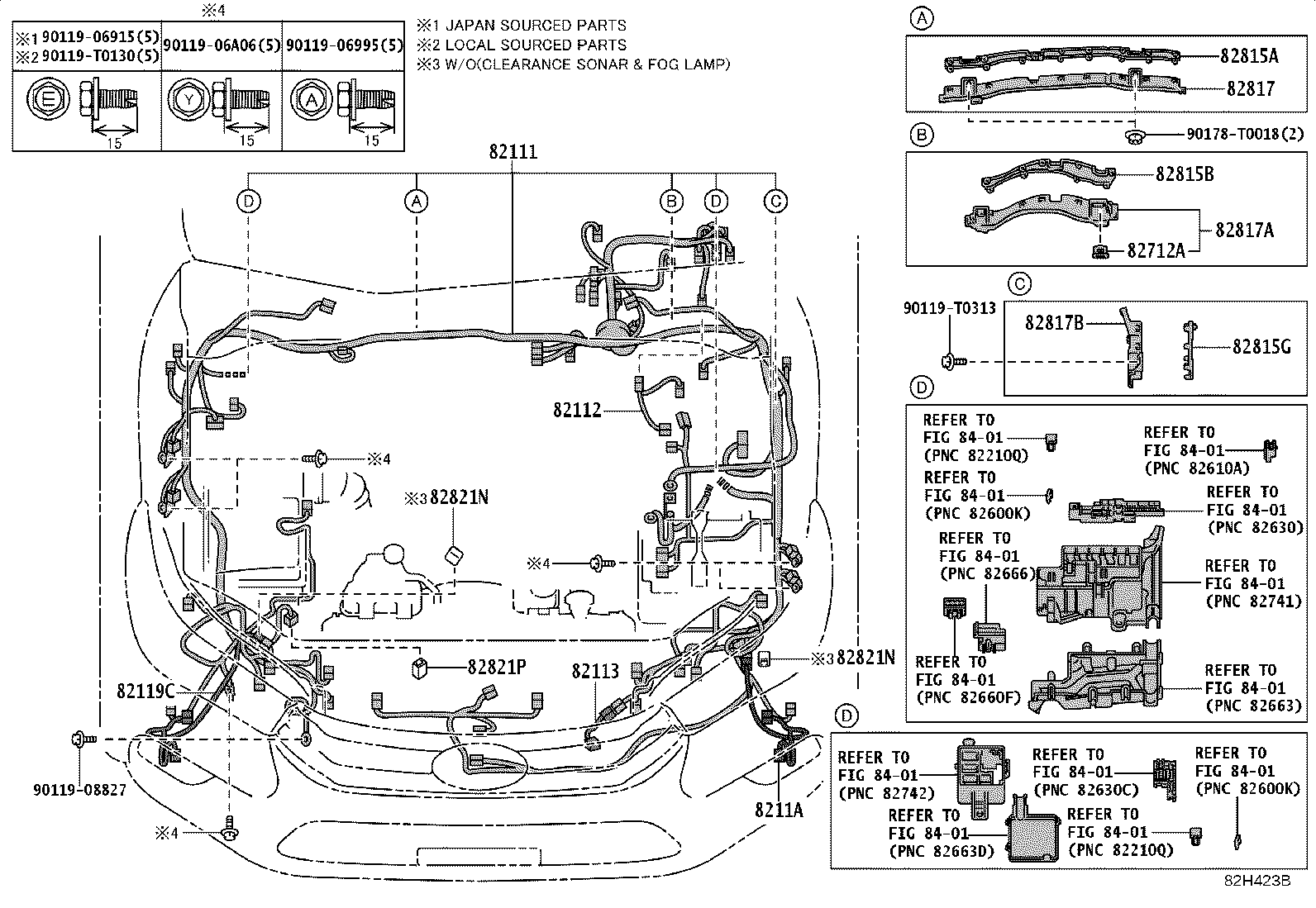 Toyota 82143-KKF60 WIRE, INSTRUMENT PANEL, NO.3