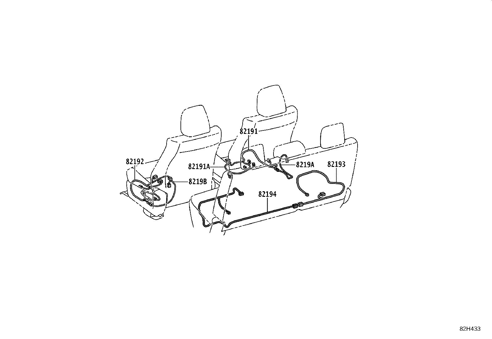 82154-KK360 WIRE, REAR DOOR, NO.2 product image