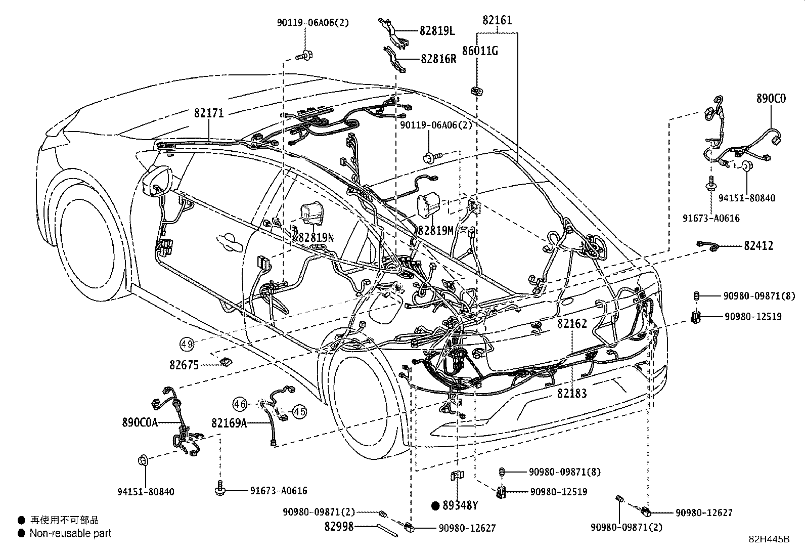 82142-47500 WIRE, INSTRUMENT PANEL, NO.2 product image