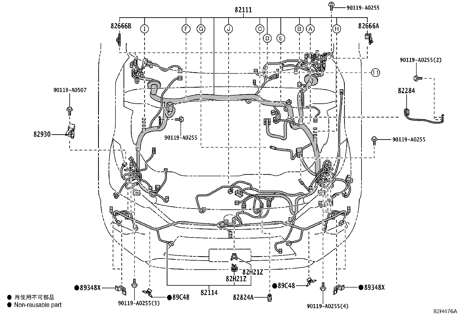 Toyota 82143-0E180 WIRE, INSTRUMENT PANEL, NO.3