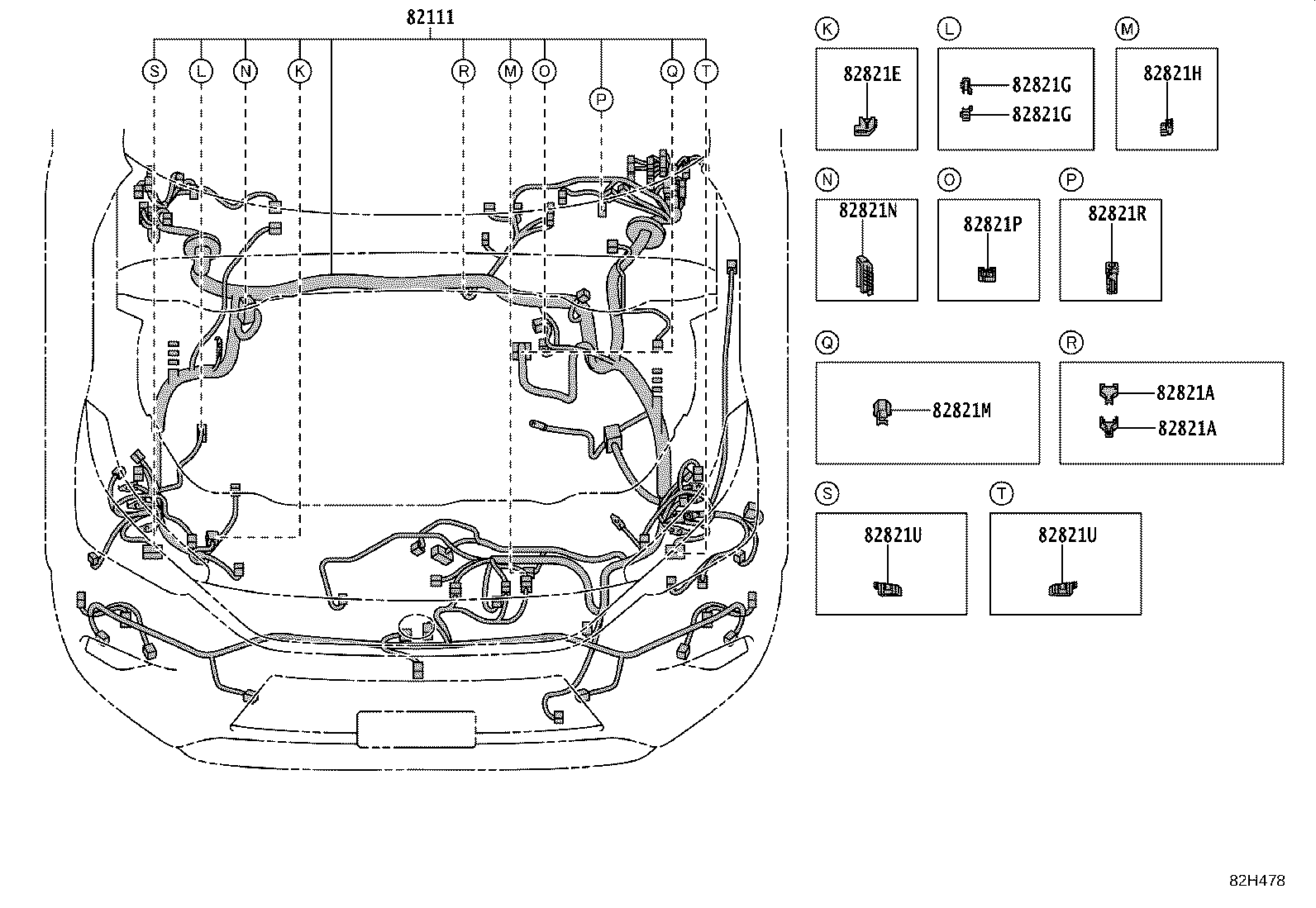 82151-0EB91 WIRE, FRONT DOOR, RH product image