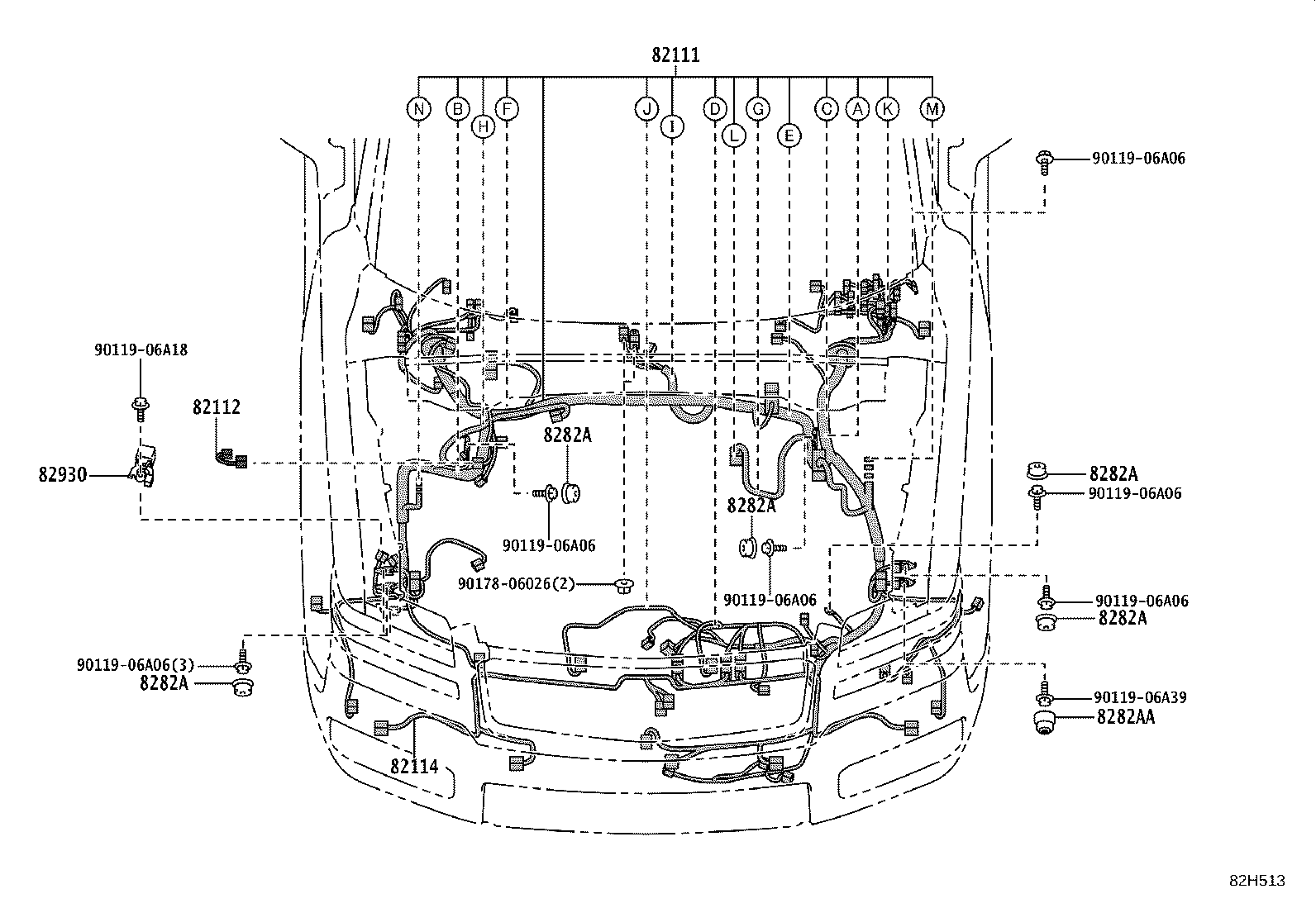 82142-40050 WIRE, INSTRUMENT PANEL, NO.2 product image