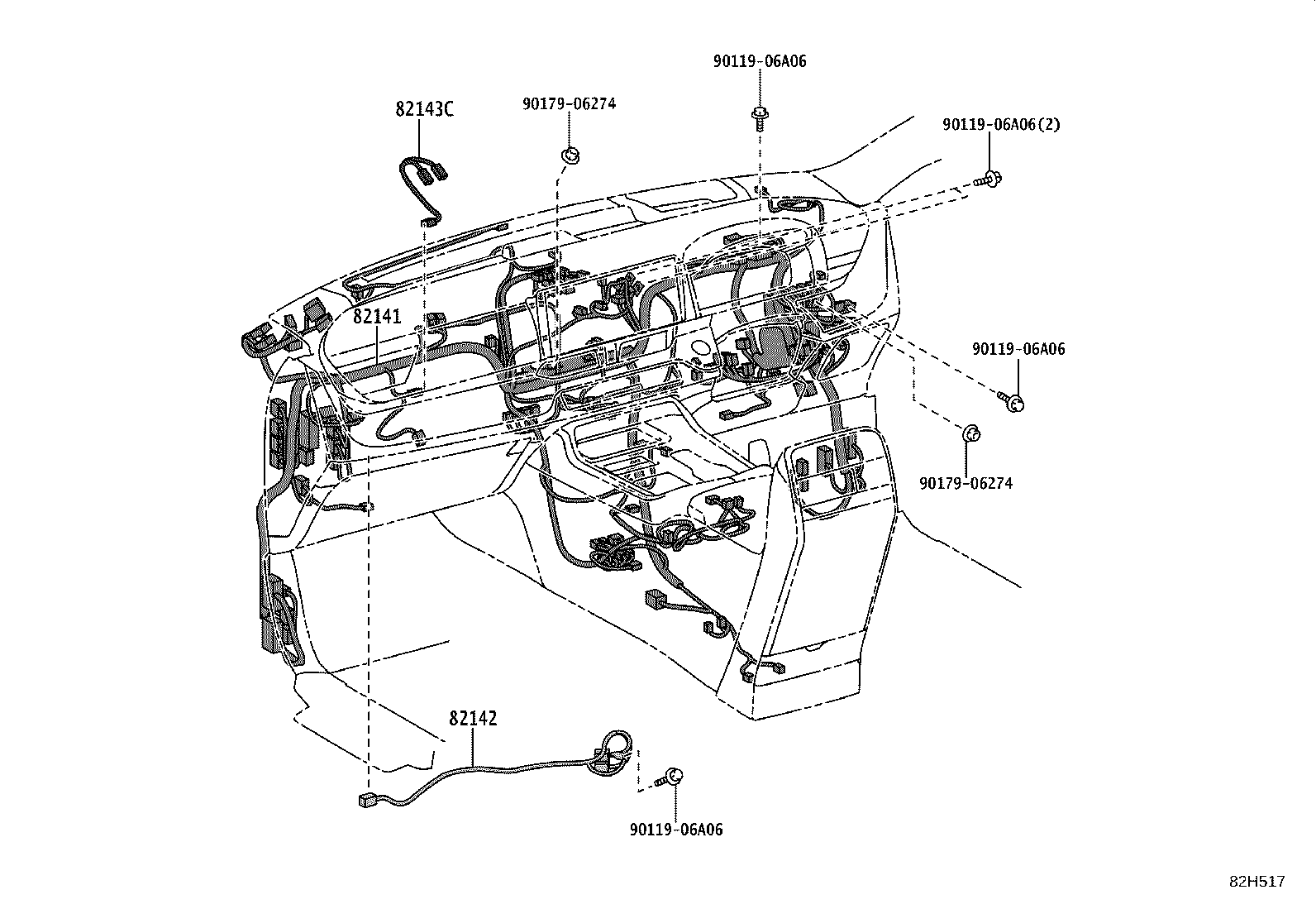 82142-40050 WIRE, INSTRUMENT PANEL, NO.2 product image