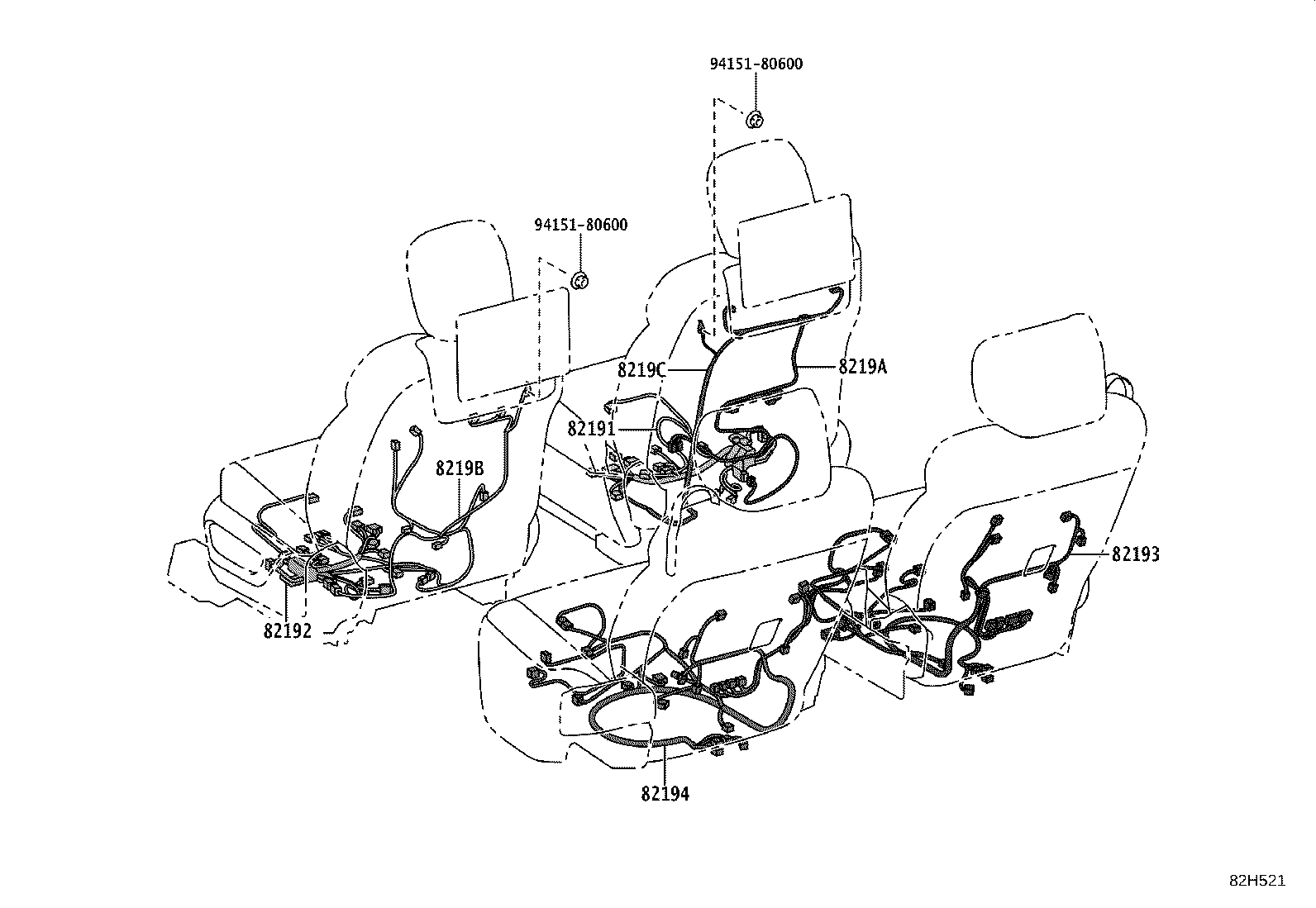 82142-40050 WIRE, INSTRUMENT PANEL, NO.2 product image