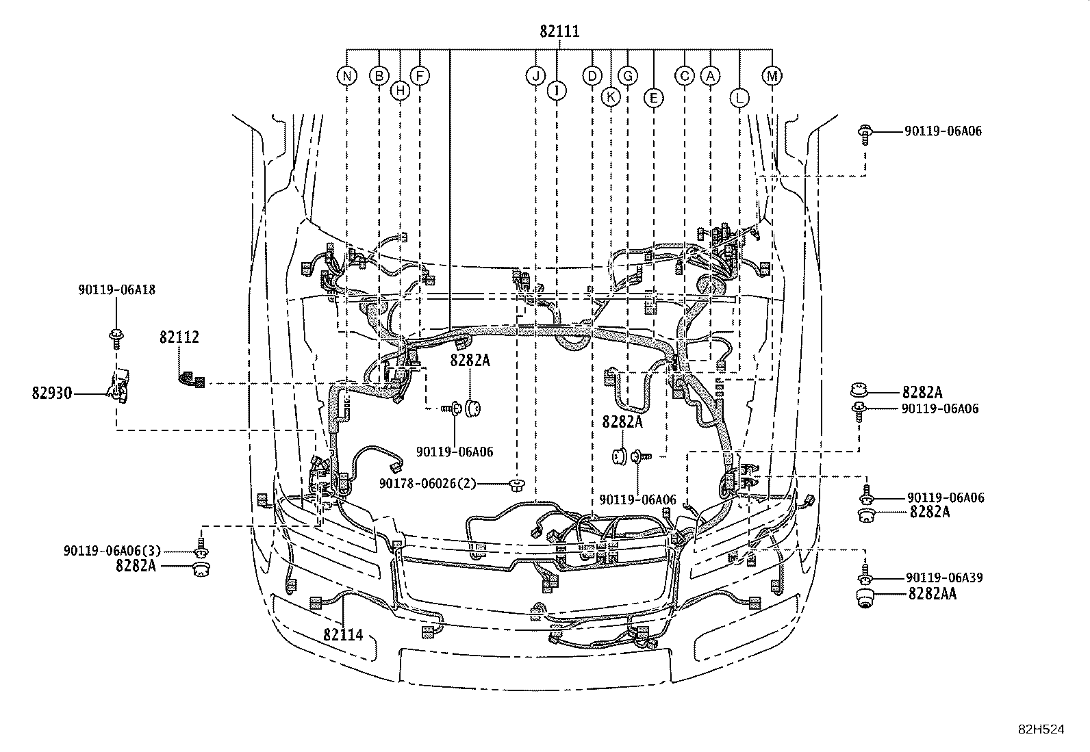 82154-40190 WIRE, REAR DOOR, NO.2 product image