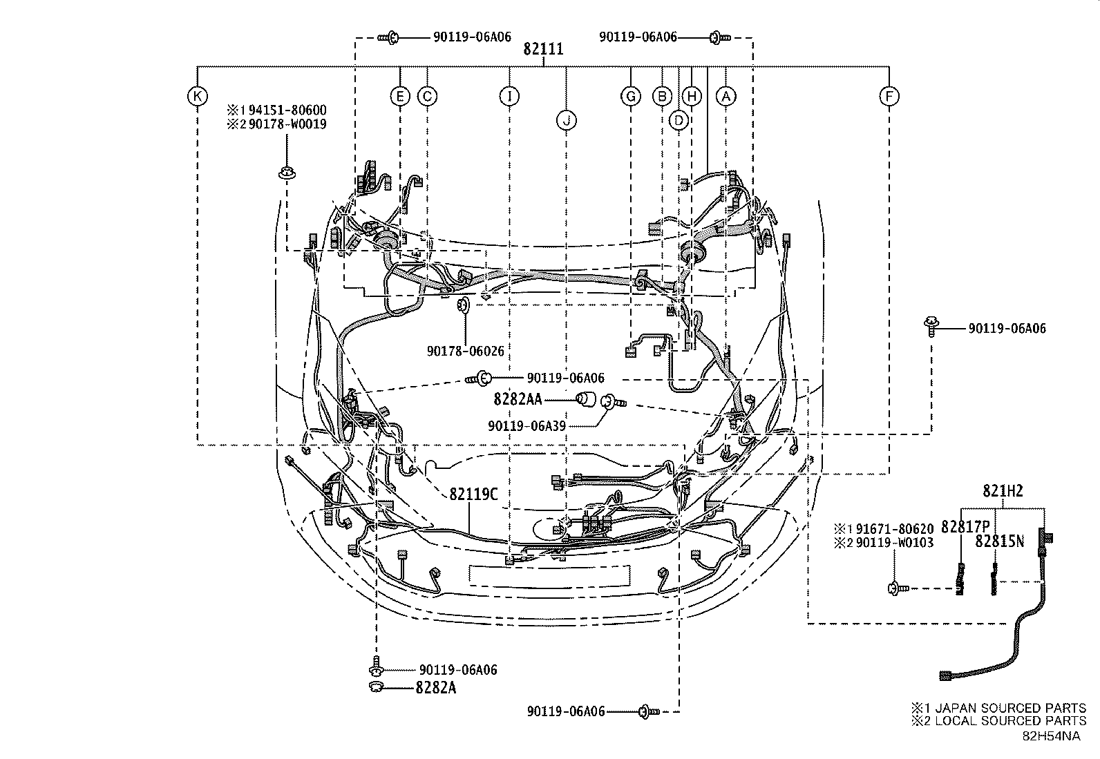 82817-F4590 PROTECTOR, WIRING HARNESS, NO.2 product image