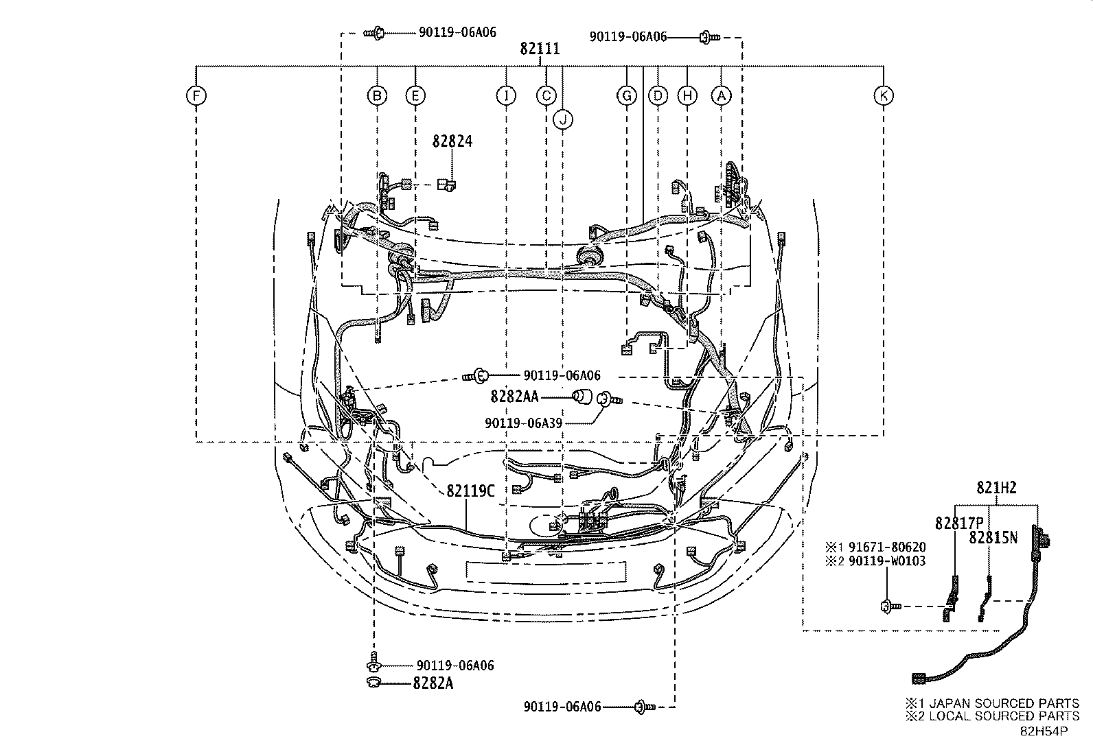82817-F4590 PROTECTOR, WIRING HARNESS, NO.2 product image