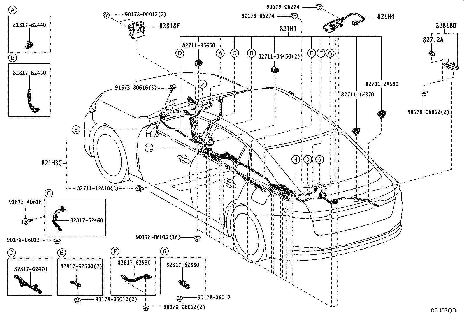 82817-3AS30 PROTECTOR, WIRING HARNESS, NO.4 product image