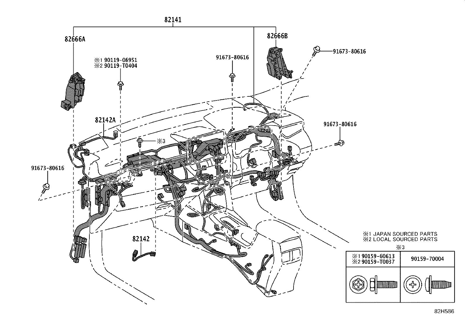 82140-0A040 WIRE, INSTRUMENT PANEL, NO.2 product image