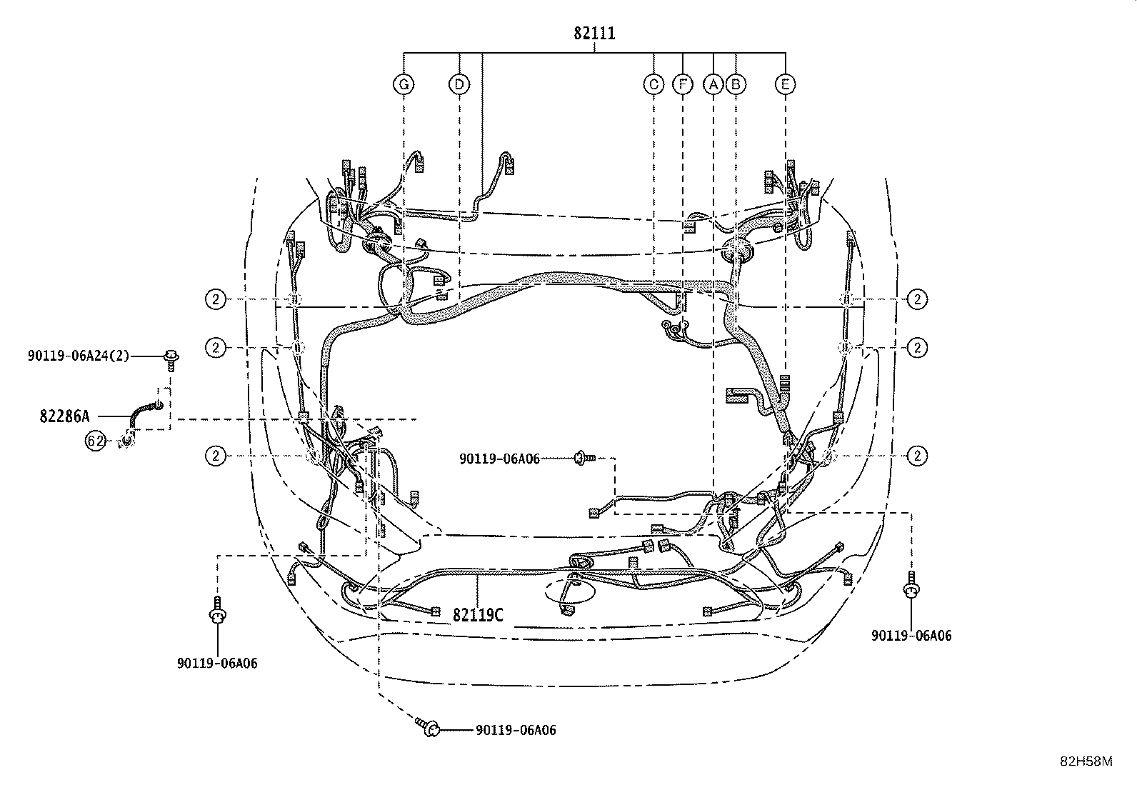 82151-16720 WIRE, FRONT DOOR, RH product image